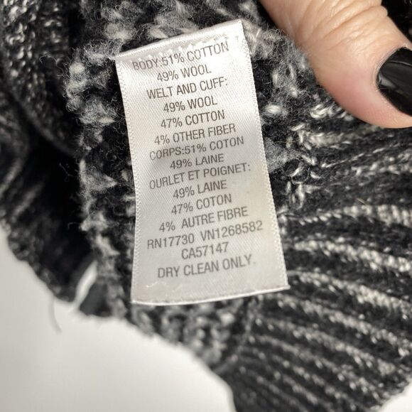 rag bone Neiman Marcus Wool Texture Cardigan Sweater Men Size Small Black Gray - Picture 11 of 12